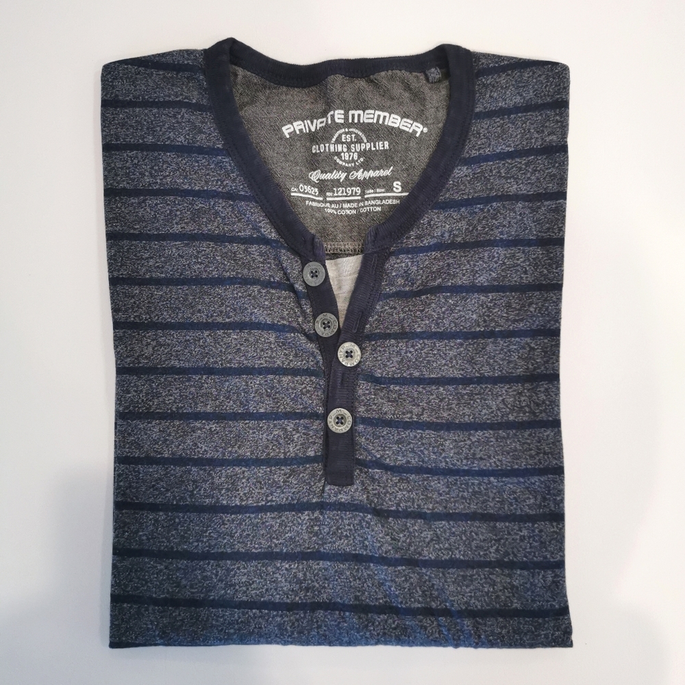 Private Member Men's Athleisure Henley collar L/S